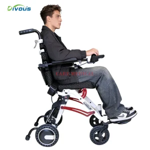 Lightweight Portable Travel Aluminum alloy Foldable  Electric Power Wheelchair For Disabled Walker