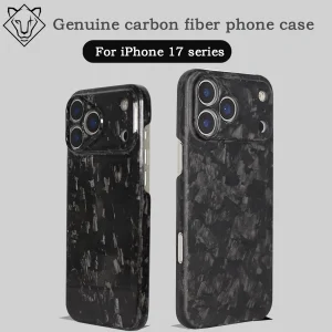 For iPhone 17 Pro Max 17pro Genuine Forged Carbon Fiber Case Ultra Thin Lightweight Cover Durable Sturdy