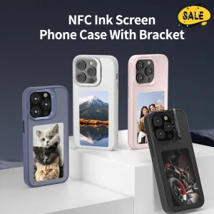 NFC Image Transmission Photo Custom Mobile Back Cover with Bracket for Iphone 16 15 14 13Pro Max AI ink Screen Protector Cover