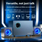 Wireless Bluetooth Computer Speaker Wooden High Volume Loud Desktop Subwoofer Active Audio 3D Surround Sound Bass Game Speakers
