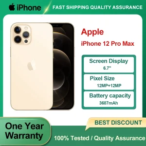 Original Unlocked Used Apple iPhone 12 Pro Max 5G Mobile Phone Face ID 6.7" 128/256GB ROM 12MP Camera Hexa-core IOS Smartphones