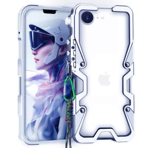 Mechanical Style Metal Anti-Fall Phone Case Suitable for iPhone 12/13/14/15/16Plus/17Pro Max Outdoor Anti-Fall Skeleton Case