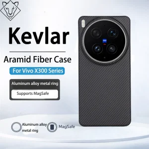 LYRVO For VivoX300ultra Aramid Carbon Fiber Case Magnetic Magsafe Charge Cover X300 Ultra-thin Metal Lens Phone Bumper