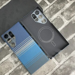 For Samsung Galaxy S23 S24 S25 Ultra Plus 5G S 24 25 S25Ultra Magnetic Aramid Carbon Fiber Phone Case Cover On Magsafe Macsafe