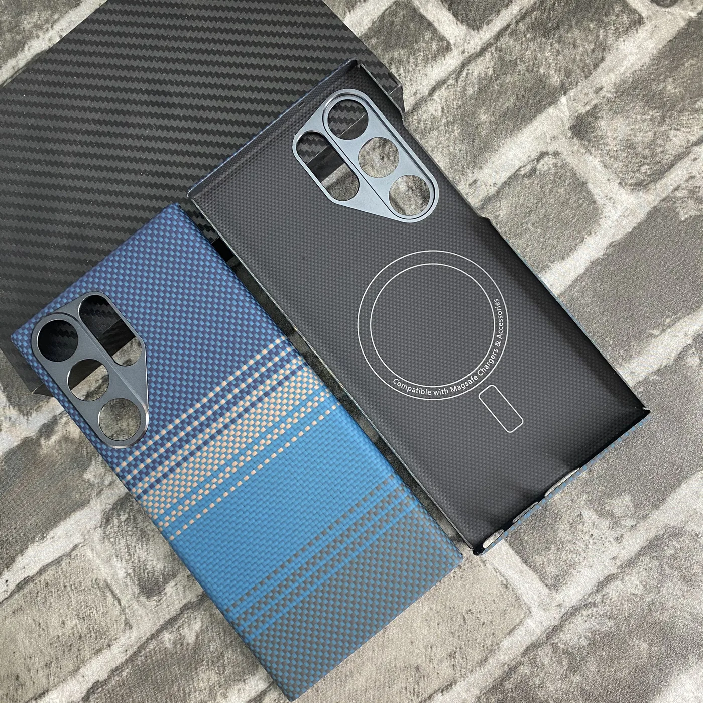 For Samsung Galaxy S23 S24 S25 Ultra Plus 5G S 24 25 S25Ultra Magnetic Aramid Carbon Fiber Phone Case Cover On Magsafe Macsafe