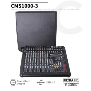 CMS1000-3  Professional Audio Mixer 10 Channel Studio Audio Console USB MP3 Input 48v Phantom Power DJ Console audio profesional