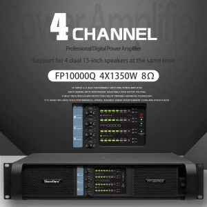 PF10000Q Audio Power Amplifier Professional 4Channel 4x2500W DJ Subwoofer Preamplifier Line Array Speaker Sound Amplifier System