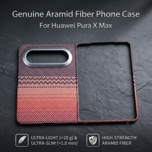 For Huawei Pura X Max Case Genuine Aramid Fiber 600D Carbon Texture Ultra Slim Lightweight High Strength Protective Cover