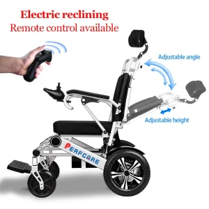 Auto-Folding Power Wheel Chair Elderly Disabled Home Care Travel Portable Foldable Lightweight Reclining Wheelchair With Remote