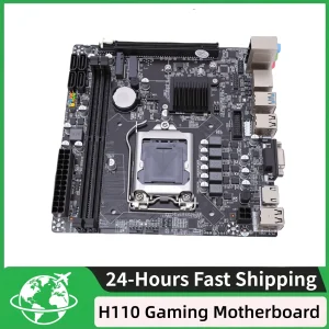 H110 Gaming Motherboard 4 Serial ATA 3.0 Ports PC Motherboard Dual Channel DDR4 M.2 Nvme 10 I/O Ports PCI Express x16 slot