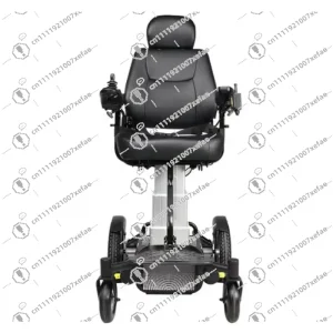 Foldable compact wheelchair for the disabled/elderly with height adjustment and electric motor operation