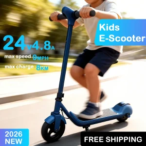 24V Kids Electric Scooter with Brake 9MPH Max Speed 8KM Long Range Lightweight Kids EScooter 160LBS Kids Scooter Gift for 3+