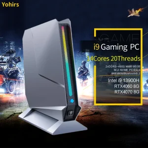 Mini Gaming PC 13th Gen Core i9 13900H 12900H Nvidia RTX4060 8G RTX4070 8G GDDR6 Win11 2xHDMI Type-C 2.5G WIFI6 Desktop Computer
