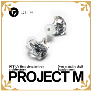 Dita Audio Project M 1DD+1BA Hybrid Drivers In-Ear Monitors Earphone Wired Hybrid Earbuds with 4.4mm+3.5mm Modular Plugs