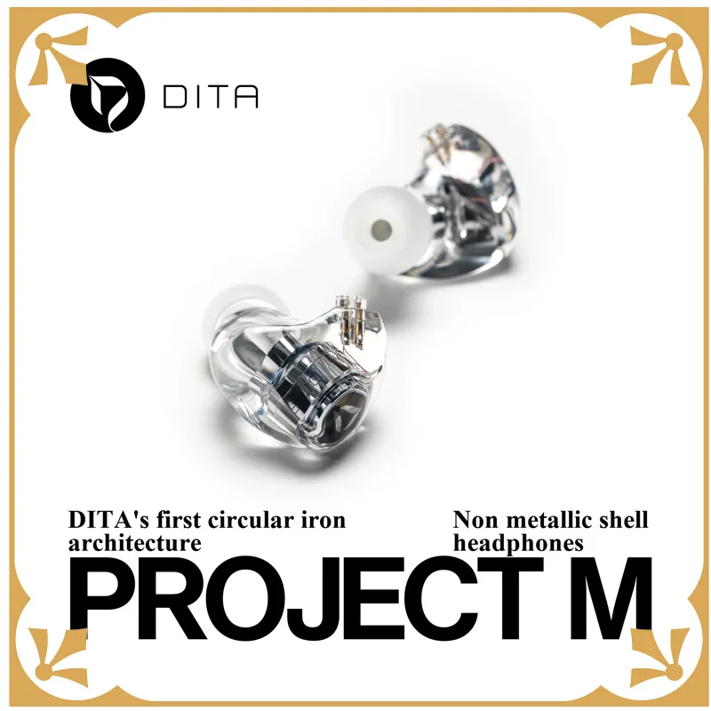 Dita Audio Project M 1DD+1BA Hybrid Drivers In-Ear Monitors Earphone Wired Hybrid Earbuds with 4.4mm+3.5mm Modular Plugs