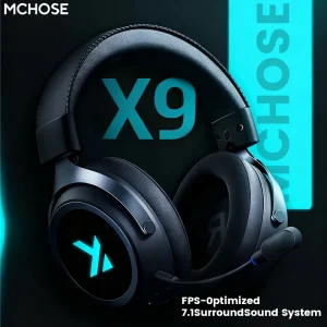 MCHOSE X9 Wireless Headworn Game 7.1 Headset Bluetooth 2.4G Three Mode E-sports Noise Reduction Headset Headset FPS for Gifts